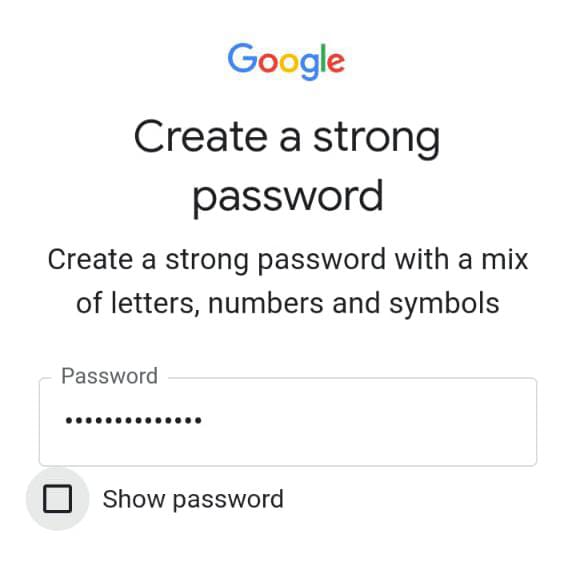 create a strong password