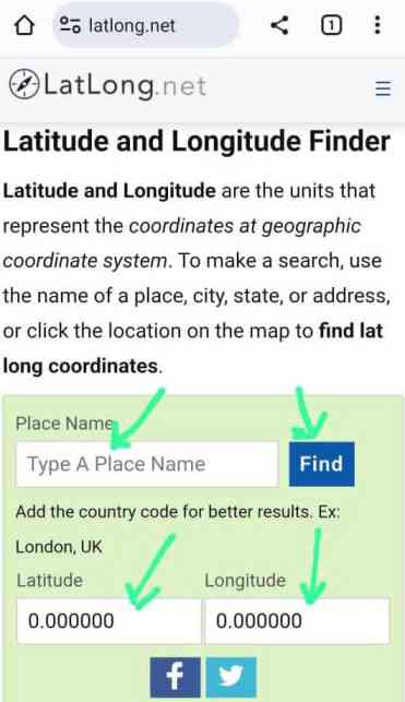 latitude and longitude Finder Website
